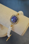 WHITE MOONSTONE AND SAPPHIRE CORONDUM BRACELET