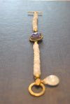 WHITE MOONSTONE AND SAPPHIRE CORONDUM BRACELET