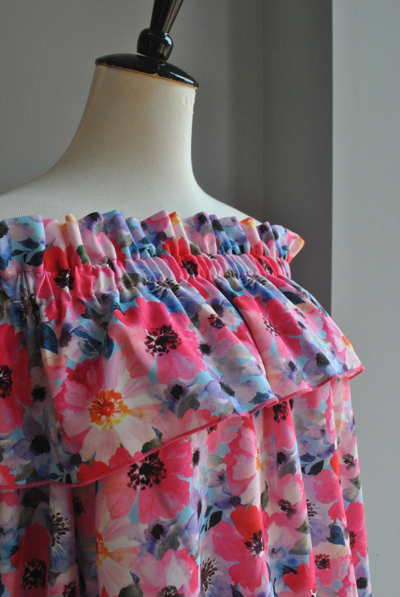 PINK FLOWERS MULTI OFF THE SHOULDER TOP
