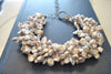 SILVER FRESHWATER PEARL MULTISTRAND STATEMENT NECKLACE