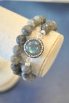 LABRADORITE AND SWAROVSKI CRYSTALS WRAP BRACELET OR A CHOKER