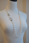 WHITE FRESHWATER PEARLS DROP STATAEMENT NECKLACE 3 IN 1