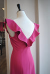 CLEARANCE - FUSCHIA PINK MINI DRESS WITH RUFFLES