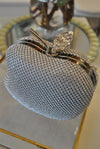 CLEAR CRYSTALS APPLE SHAPE CLUTCH