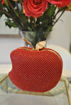 RED CRYSTALS APPLE SHAPE CLUTCH