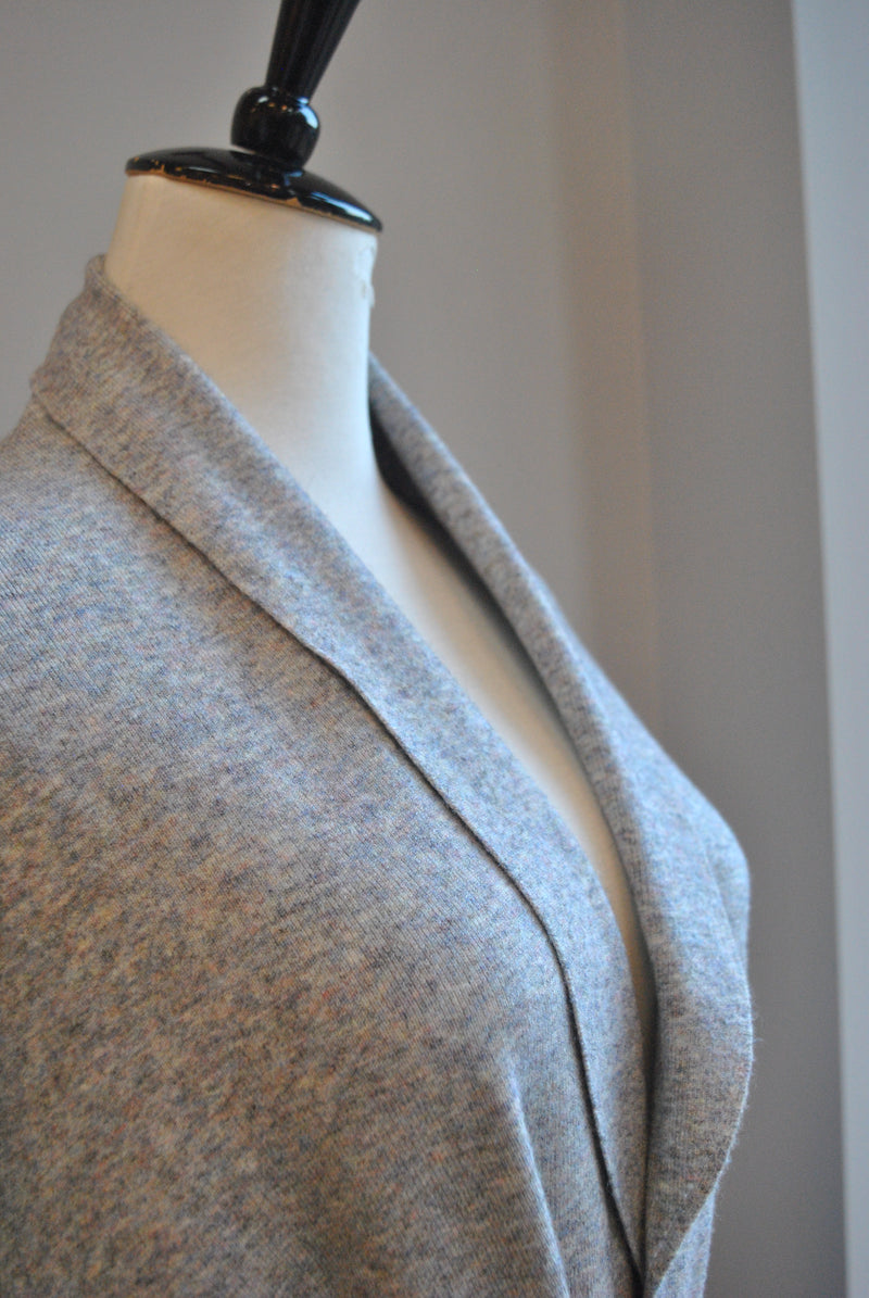 GREY MULTI OPEN STYLE CARDIGAN WITH A BELT