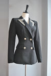 BLACK DOUBLE BREASTED BLAZER WITH DIAMOND DETAILS
