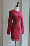 CLEARANCE - FUSCHIA PINK LASER CUT MINI DRESS