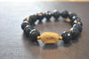 BLUE AGATE AND WHITE ONYX WITH DRUZY STRETCHY BRACELETS SET