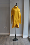 MUSTARD TURTLENECK STYLE LOG SWEATER