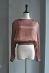 ROSE PINK CROPPED SILKY TOP