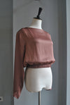 ROSE PINK CROPPED SILKY TOP