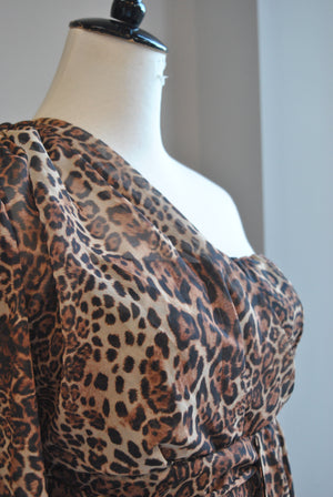 CHEETAH PRINT ASYMETRIC PARTY DRESS
