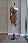 CHEETAH PRINT ASYMETRIC PARTY DRESS