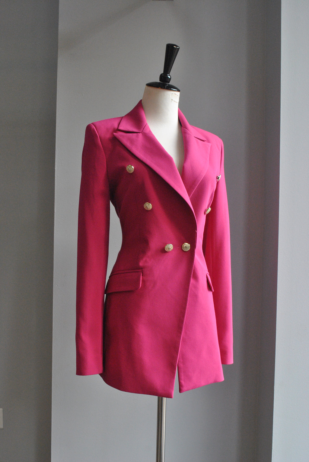 FUSCHIA DOUBLE BREATED BLAZER