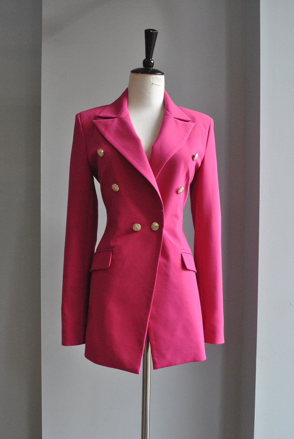 FUSCHIA DOUBLE BREATED BLAZER