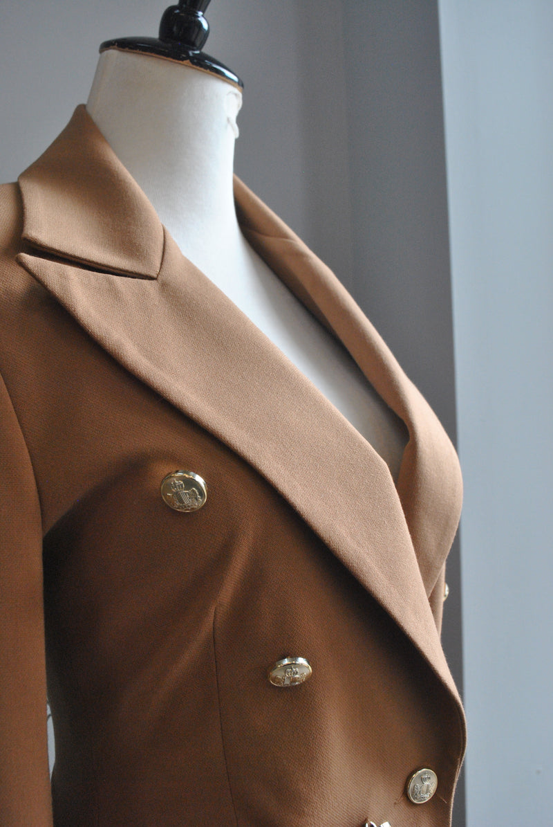 CARAMEL DOUBLE BREASTED BLAZER