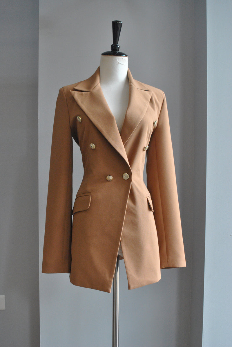 CARAMEL DOUBLE BREASTED BLAZER