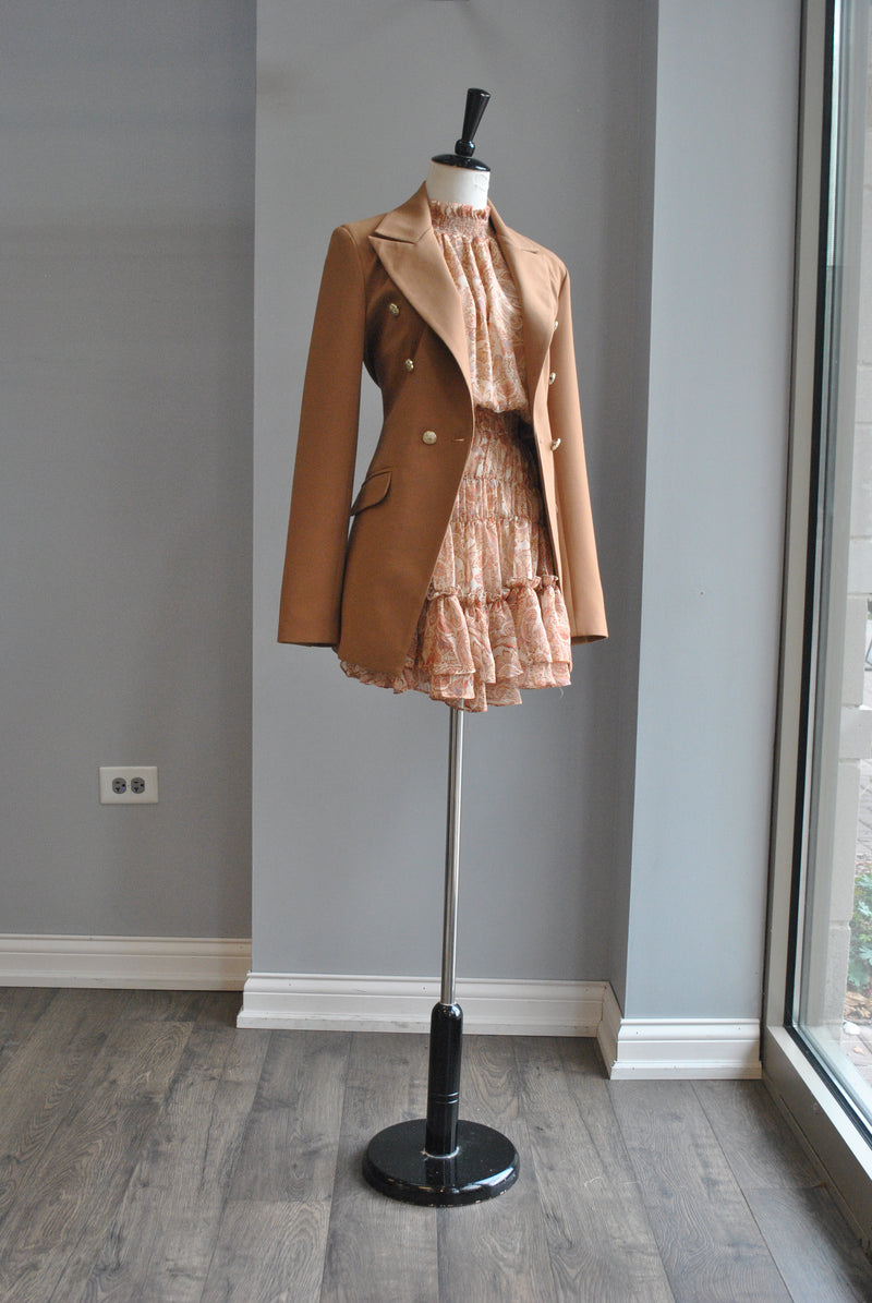 CARAMEL DOUBLE BREASTED BLAZER