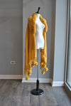 MUSTARD POM POM SHAWL