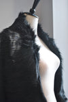 BLACK SHAWL WITH FAUX FUR