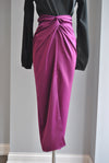 ORCHID MIDI SKIRT WITH FRONT CUT AND THE TIE