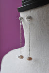 PEACH MOONSTONES DROP DELICATE EARRINGS