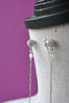 PEACH MOONSTONES DROP DELICATE EARRINGS