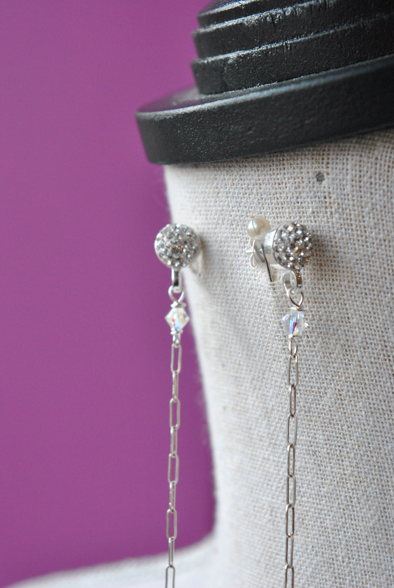 PEACH MOONSTONES DROP DELICATE EARRINGS
