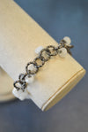 WHITE MOONSTONES ASYMMETRIC CHARM BRACELET