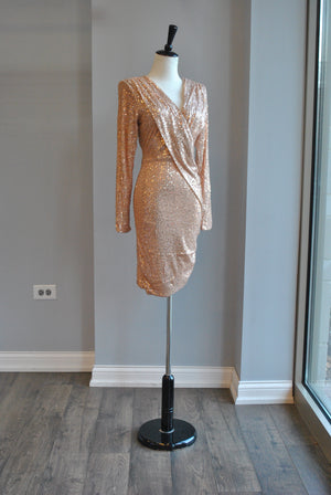 CLEARANCE - GOLD SEQUIN PARTY DRESS