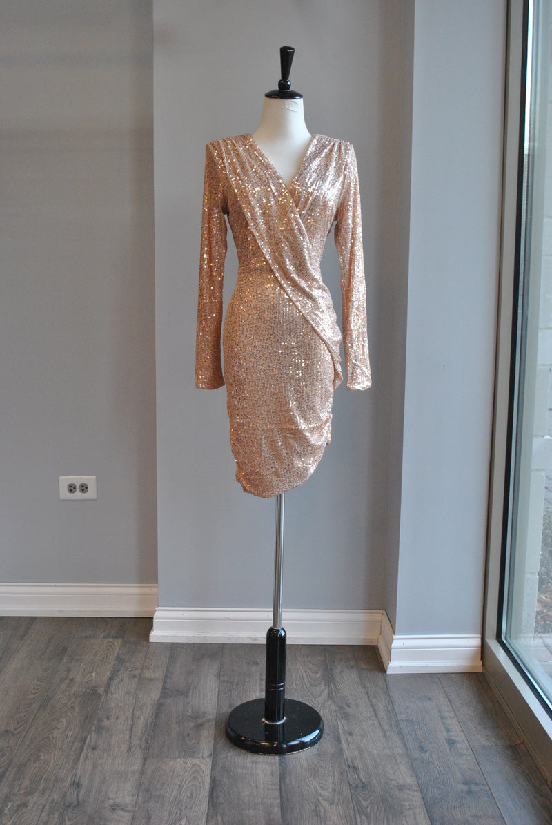 CLEARANCE - GOLD SEQUIN PARTY DRESS
