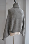 GREY CROPPED SWEATER WITH HIGH NECK