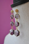 FASHION COLLECTION - BLACK TASSEL GOLD STATEMENT EARRINGS