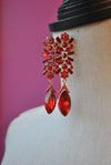 FASHION COLLECTION - RED CRYSTAL STATEMENT EARRINGS