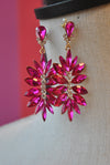 FASHION COLLECTION - HOT PINK CRYSTALS STATEMENT EARRINGS