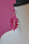FASHION COLLECTION - HOT PINK CRYSTALS STATEMENT EARRINGS