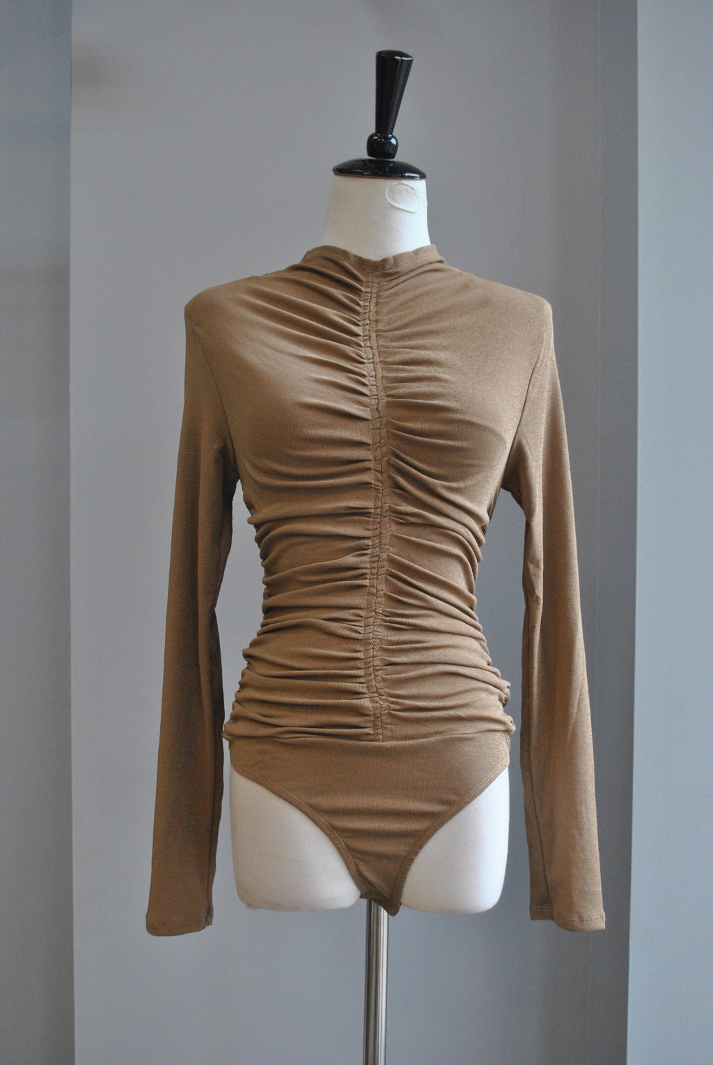 TAUPE HIGH NECK BODYSUIT