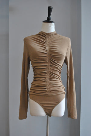 TAUPE HIGH NECK BODYSUIT