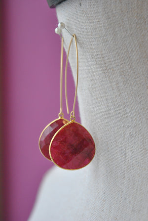 RUBIES LONG STATEMENT EARRINGS