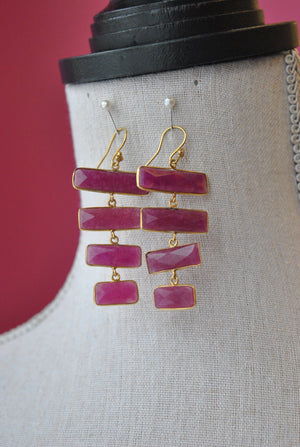 RUBY STRIPLE LONG EARRINGS