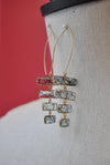 TOURMALINATED QUARTZ STATEMENT LONG EARRINGS