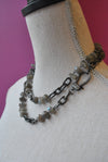 CARNELIAN AND SWAROVSKI CRYSTALS NECKLACE