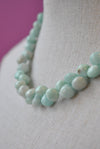 AMAZONITE, PEARLS AND SWAROVSKI CRYSTALS SIMPLE NECKLACE