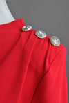CLEARANCE - RED TUNIC DRESS WITH FEATHERS AND CRYSTAL DETAILS