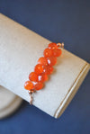 ORANGE CARNELIAN TEARDROPS ADJUSTABLE DELICATE BRACELET