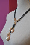 MOTHER OF PEARLS AND CHAMPAGNE SWAROVSKI CRYSTALS NECKLACE