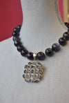 DEEP PURPLE AMETHYST STATEMENT NECKLACE WITH A AMETHYST CHARM