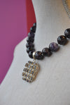 CARNELIAN AND SWAROVSKI CRYSTALS NECKLACE