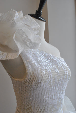 WHITE ASYMMETRIC DRESS